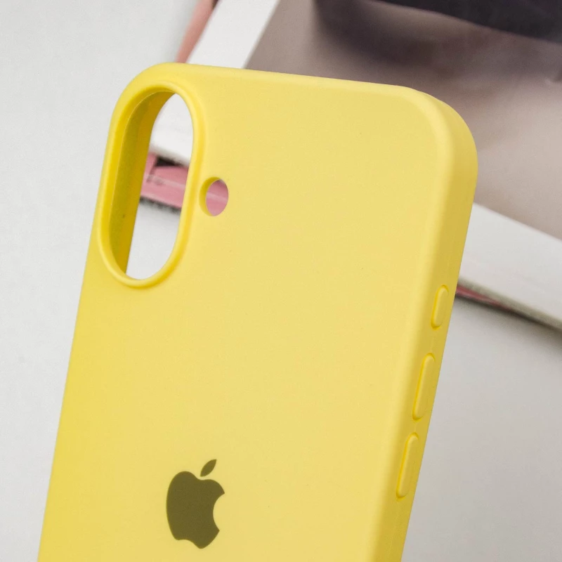 Чохол Silicone Case з закритим низом на Apple iPhone 16 Plus – Жовтий / Yellow. Фото 6 з 8