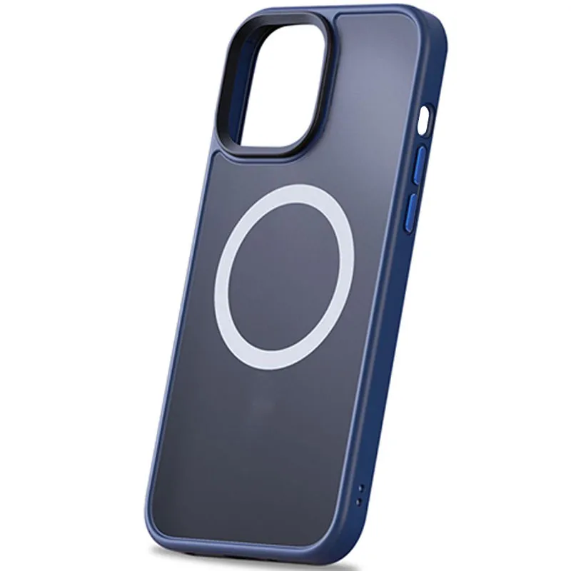 TPU+PC чохол Metal Buttons with Magnetic Fit для Apple iPhone 13 Pro Max (6.7") – Синій / Navy Blue. Фото 4 з 4