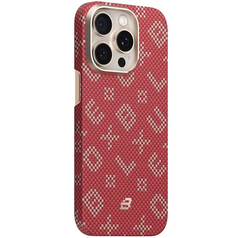 TPU+PC чехол Blueo Gilded Tactile Woven with MagSafe для Apple iPhone 15 Pro (6.1") – Red. Фото 1 из 3