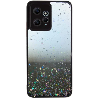 Чехол с блестками и защитой камеры для Xiaomi Redmi Note 12 4G — Черный
