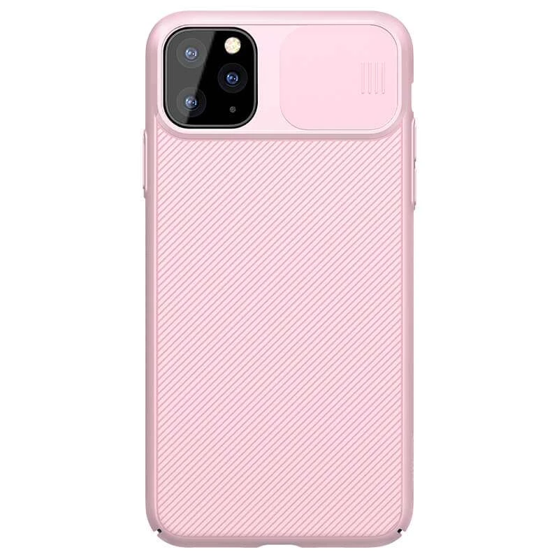 Карбоновая накладка Nillkin со шторкой для камеры для Apple iPhone 11 Pro Max (6.5") – Розовый / Pink. Фото 2 из 5