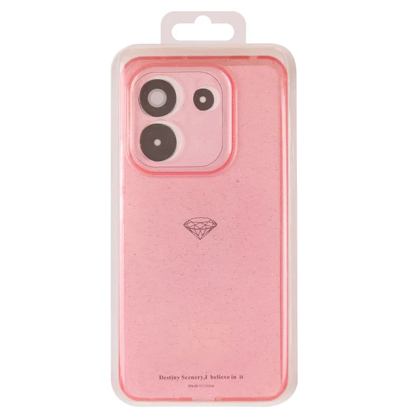 Блестящий силиконовый чехол на Xiaomi Redmi Note 17 Pro Max – Pink. Фото 2 из 3