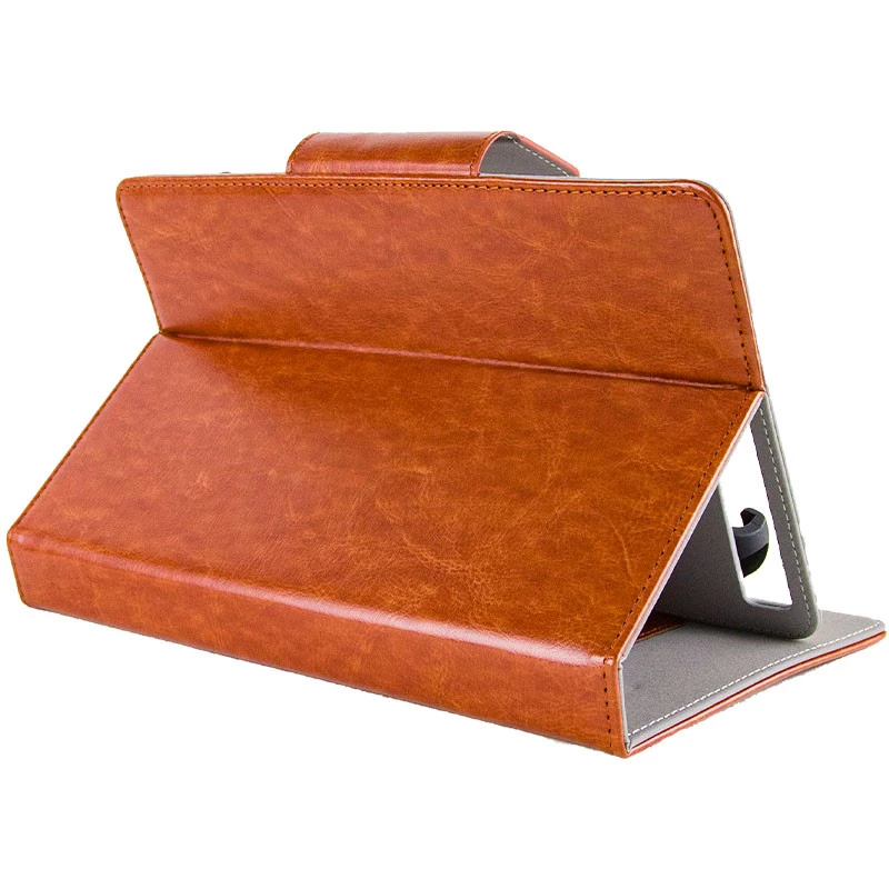 Універсальний шкіряний чохол книжка для планшета 7-8" – Коричневий. Фото 9 з 10