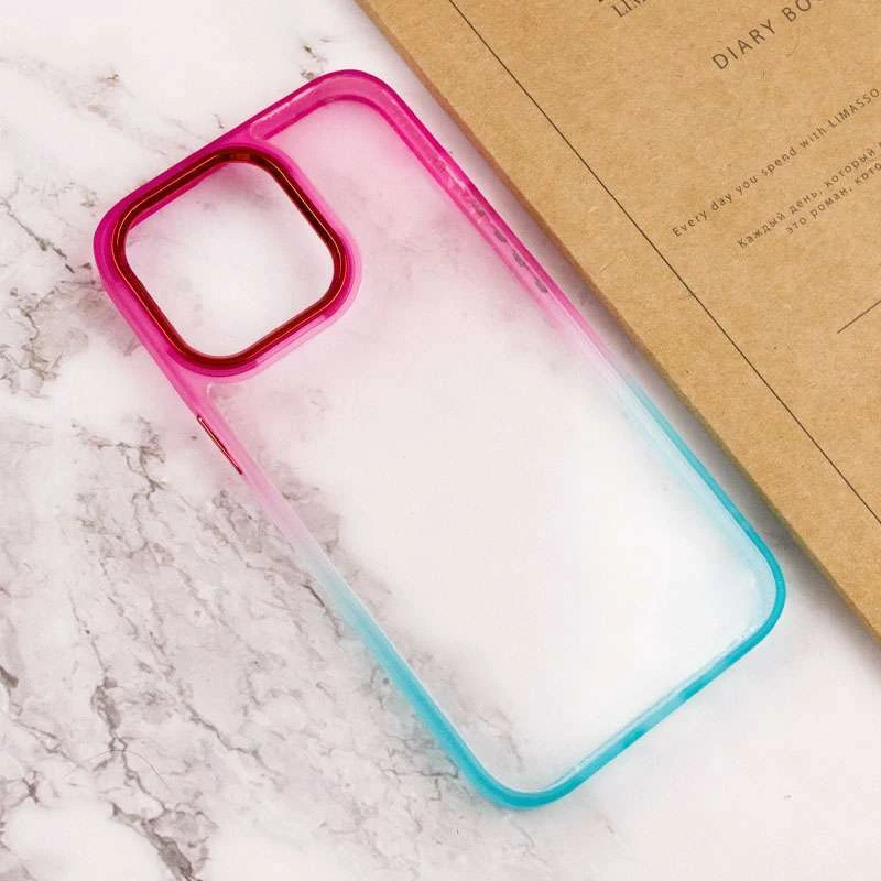 Силіконовий чохол фреш на Apple iPhone 13 Pro Max (6.7") – Бірюзовий / Рожевий. Фото 5 з 6