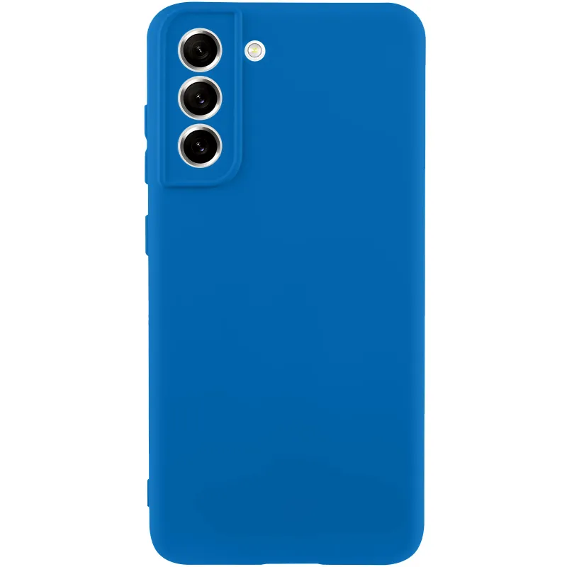 Цветной силиконовый чехол GETMAN с закрытой камерой на Samsung Galaxy S22 – Синий / Royal blue. Фото 2 из 3