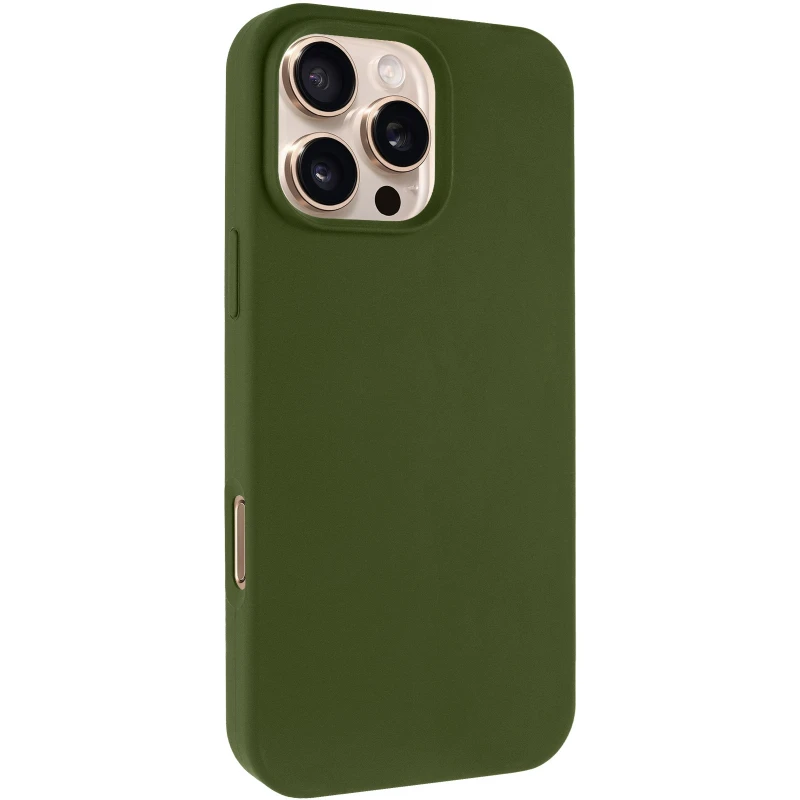Чохол з закритим низом Silicone Case на Apple iPhone 16 Pro – Зелений / Dark Olive. Фото 2 з 21