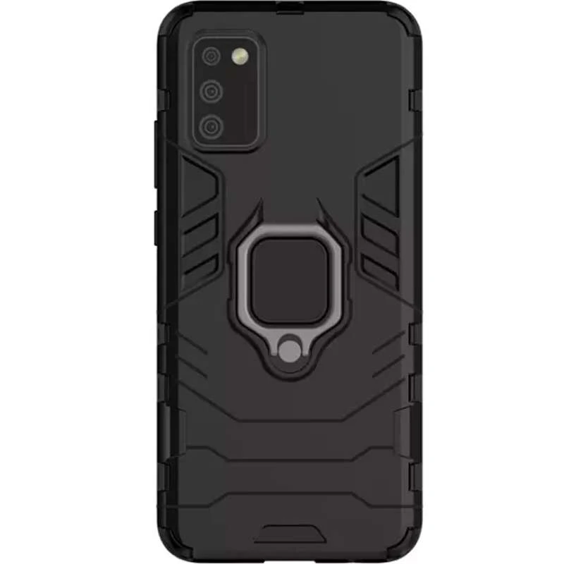

Противоударный чехол Transformer с кольцом для Samsung Galaxy A02s (Черный / Soul Black), Чорний / soul black
