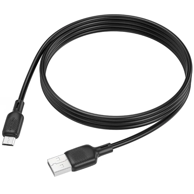 Дата кабель Borofone BX113 Lenny USB to MicroUSB 2.4A (2m) – Black. Фото 4 з 5