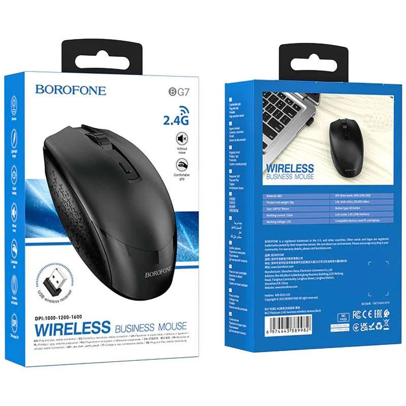 Мышь BOROFONE BG7 Platinum 2.4G – Black. Фото 5 из 5