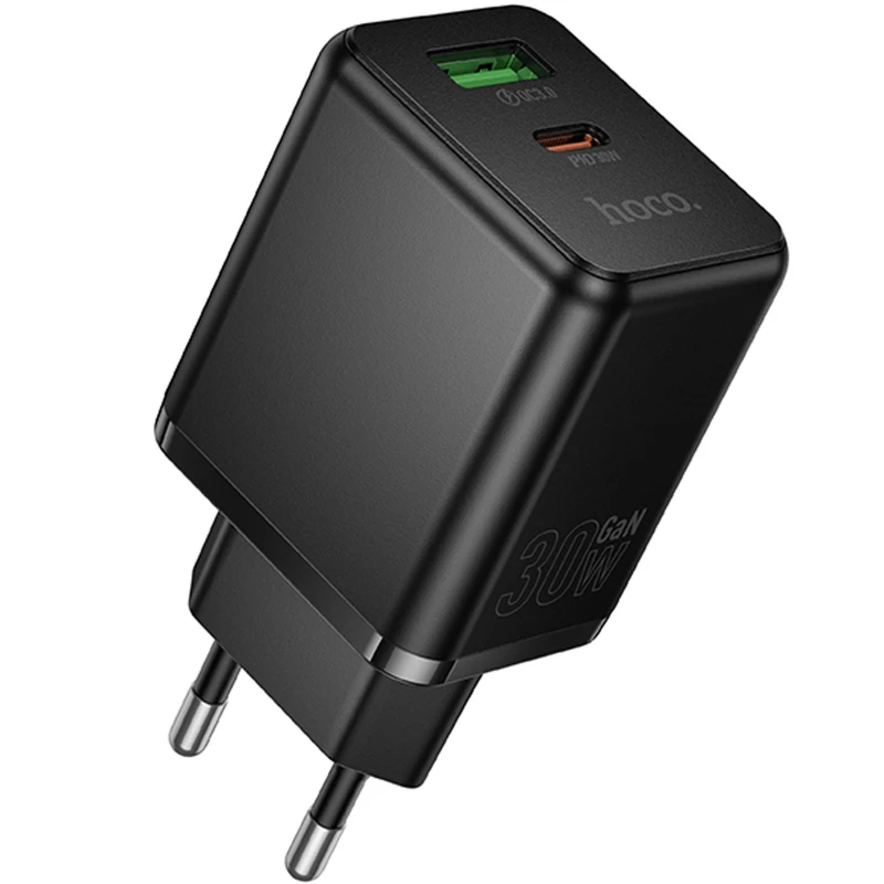 СЗУ Hoco C157A Smart PD30W+QC3.0 (1USB-A/1C) – Black. Фото 1 из 6