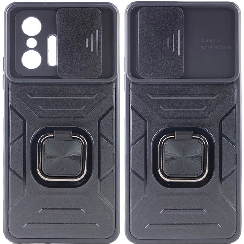 Протиударний чохол Flash зі шторкою для камери та кільцем на Xiaomi 11T / 11T Pro – Black. Фото 2 з 7