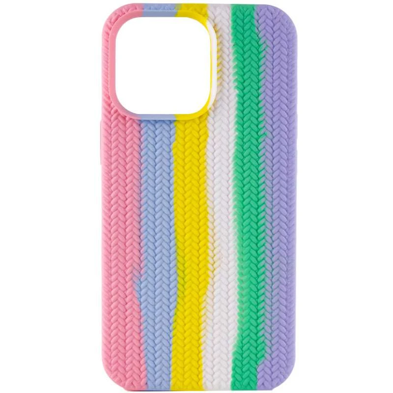 

Чохол Silicone Case плетений на Apple iPhone 13 Pro Max (6.7") (Рожевий / Бузковий)