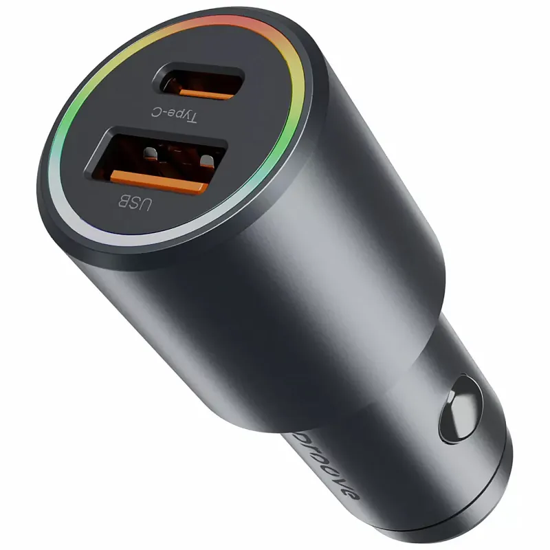 АЗП Proove Double Energy Plus PD53W+QC3.0 (1USB-A/1C) – Metal gray. Фото 3 з 6