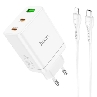 СЗУ Hoco N33 Start PD35W (2C/1A) + Type-C to Lightning фото 1 СЗУ Hoco N33 Start PD35W (2C/1A) + Type-C to Lightning фото 1 из 1