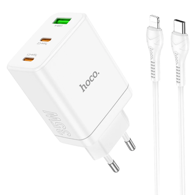 

СЗУ Hoco N33 Start PD35W (2C/1A) + Type-C to Lightning (White)
