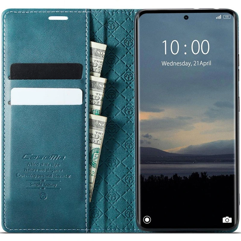 Шкіряний чохол-книжка CaseMe Velvet Matte для Xiaomi Redmi Note 15 Pro 5G – Green. Фото 3 з 5