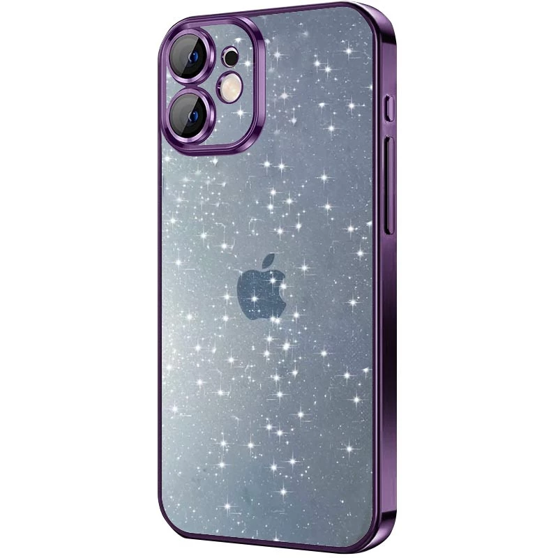 TPU+PC чехол с блестками на Apple iPhone 12 (6.1") – Purple. Фото 3 из 10