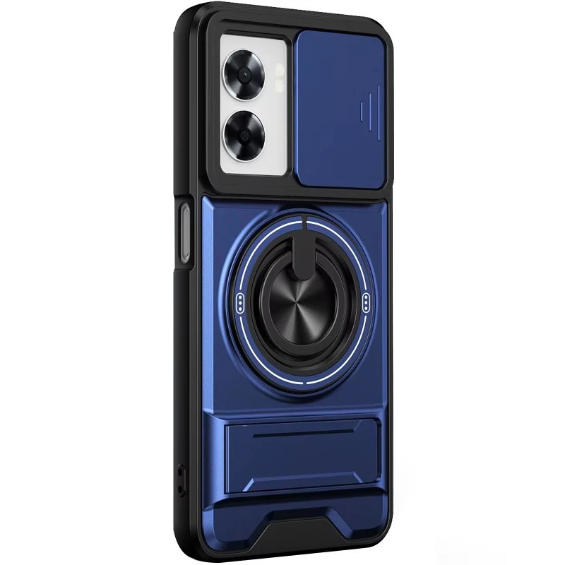 Ударостійкий чохол Camshield StandRing case для Oppo A5x – Blue. Фото 1 з 2