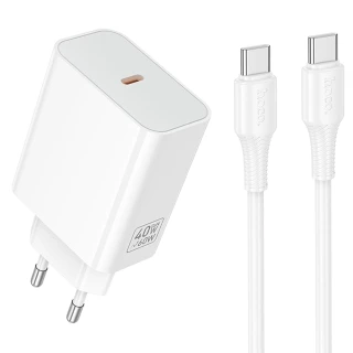 МЗП Hoco C162A Source PD40W (1USB-C) + кабель Type-C to Type-C фото 1 з 1