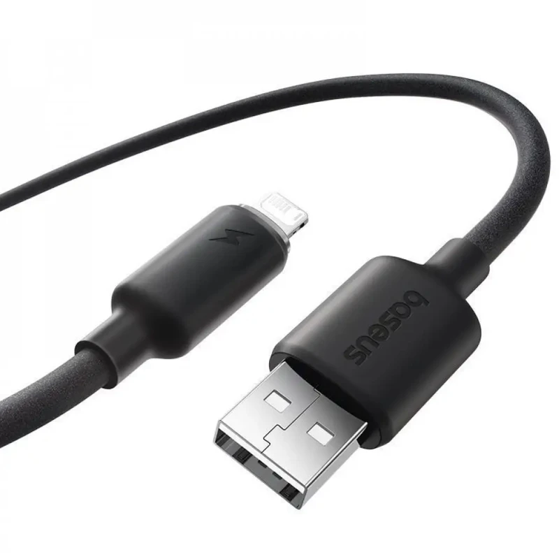 Дата кабель Baseus Foamed Silicone USB to Lightning 2.4A (1m) (E04269) – Cosmic Black. Фото 3 из 5