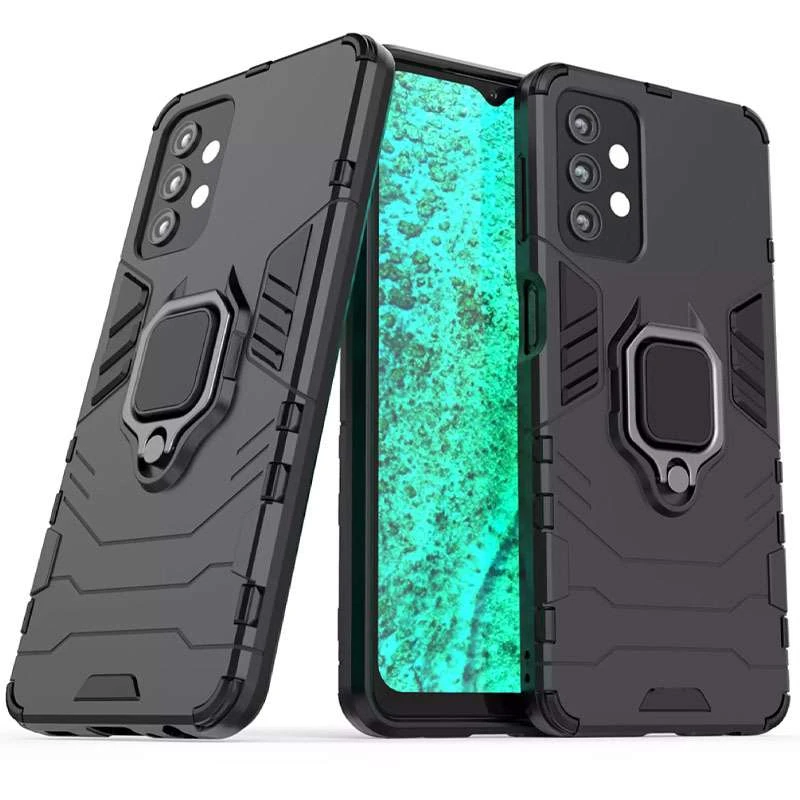 Противоударный чехол Transformer с кольцом для Samsung Galaxy A13 4G – Черный / Soul Black. Фото 2 из 5