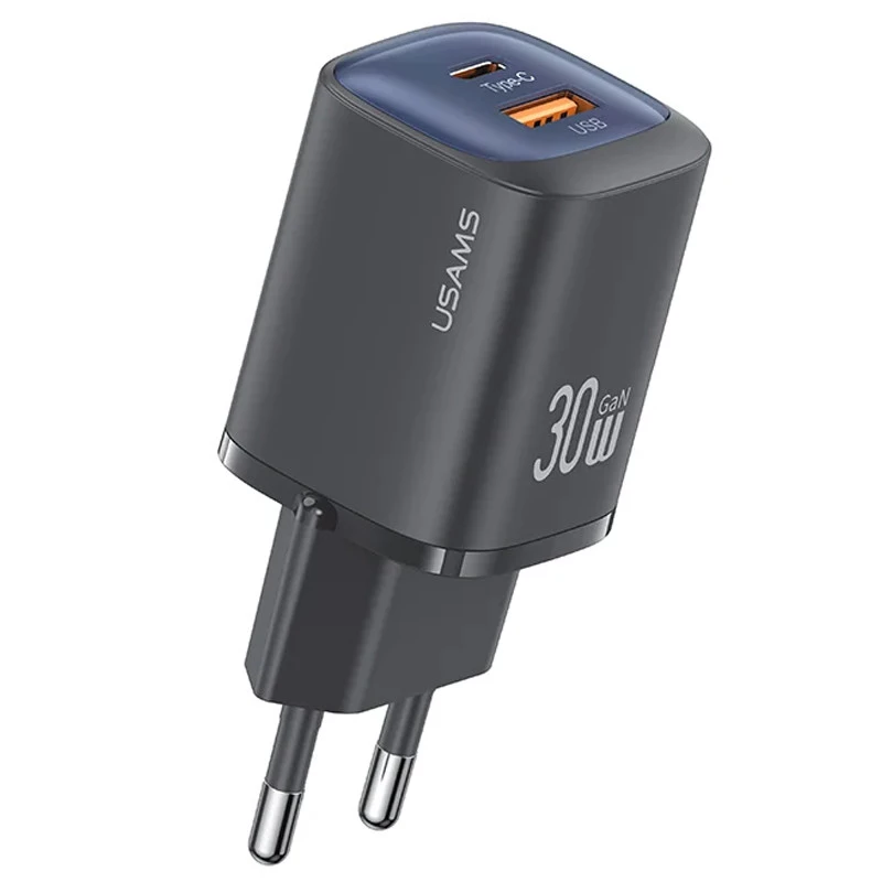 МЗП Usams US-CC261 GaN JC Ser. 20W (2USB-C) + кабель Type-C to Type-C – Black. Фото 7 з 8
