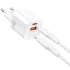 МЗП WIWU G018 Cube PD33W+QC3.0 GaN (1USB-A/1C) + кабель Type-C to Lightning – White. Фото 2 з 5