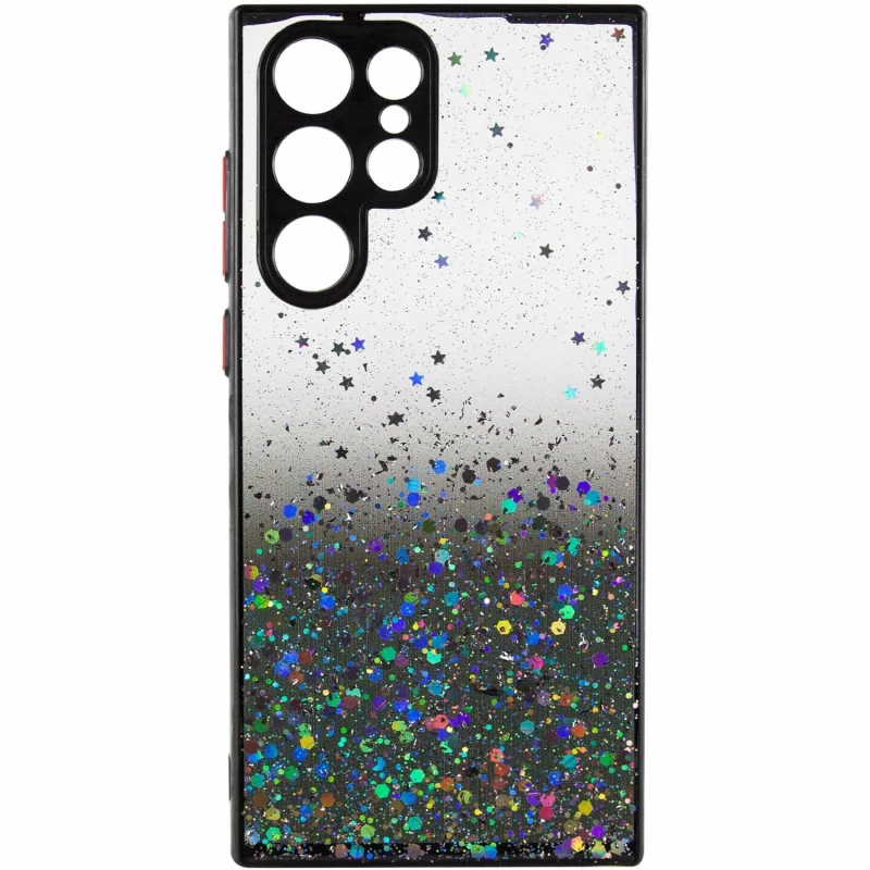 Чехол с блестками и защитой камеры для Samsung Galaxy S22 Ultra – Черный. Фото 5 из 10