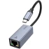 Перехідник Hoco UA37 Portable Type-C to RJ45 1000 Mbs (0.15m) – Metal gray. Фото 3 з 6