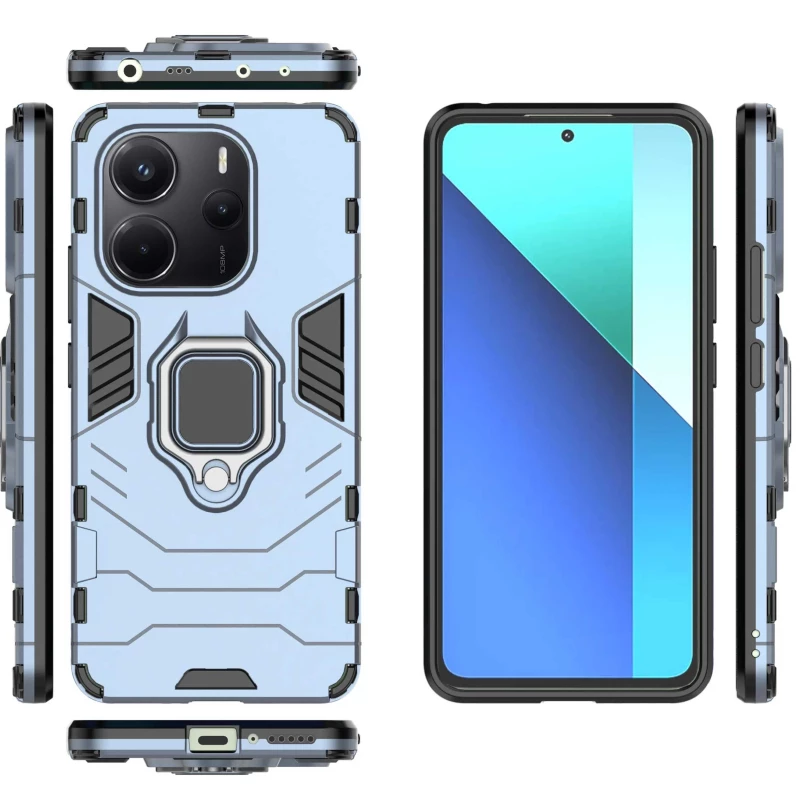 Протиударний чохол Transformer з кільцем на Xiaomi Redmi Note 14 4G (Int. version) – Сірий / Metal slate. Фото 2 з 2