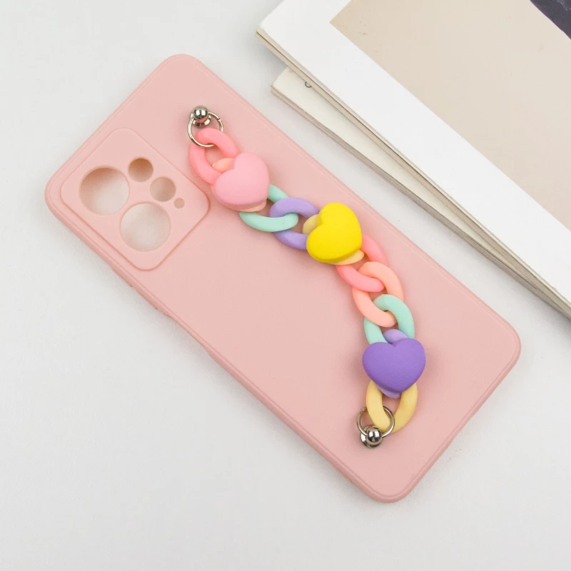 Чехол Heart с цепочкой для Xiaomi Redmi Note 12 4G – Pink Sand. Фото 4 из 7