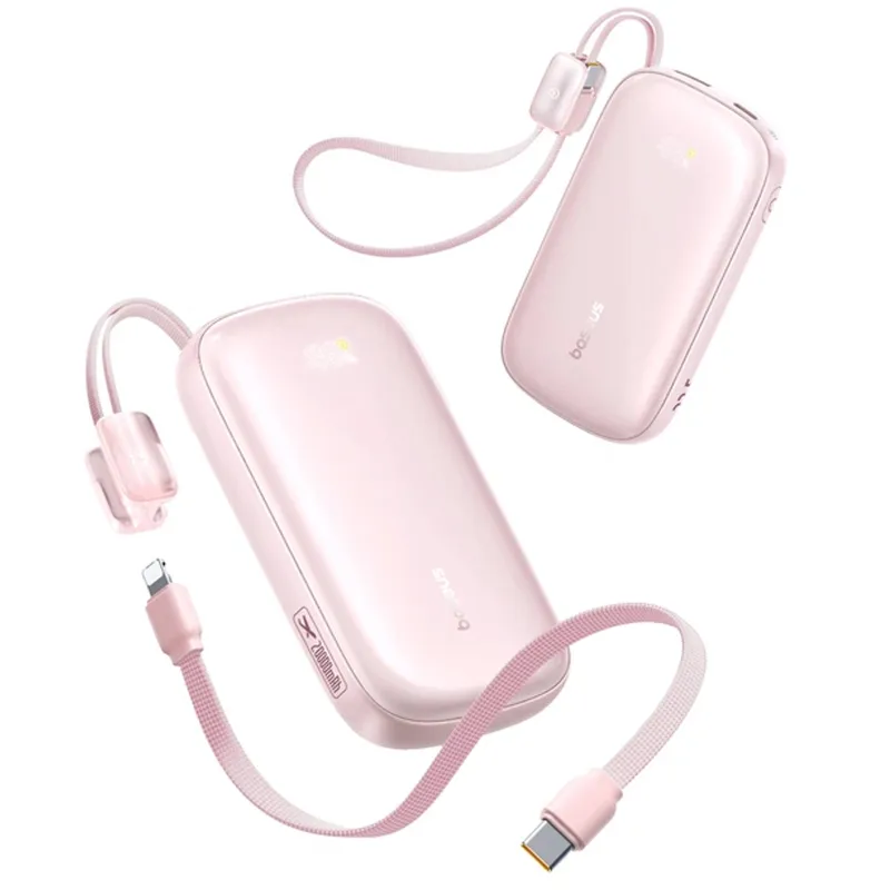 Портативний ЗП Power Bank Baseus EnerFill FC21 Qpow 3 Ultra 22.5W with cable 20000 mAh (PPFLS) – Nebula Pink. Фото 4 з 4