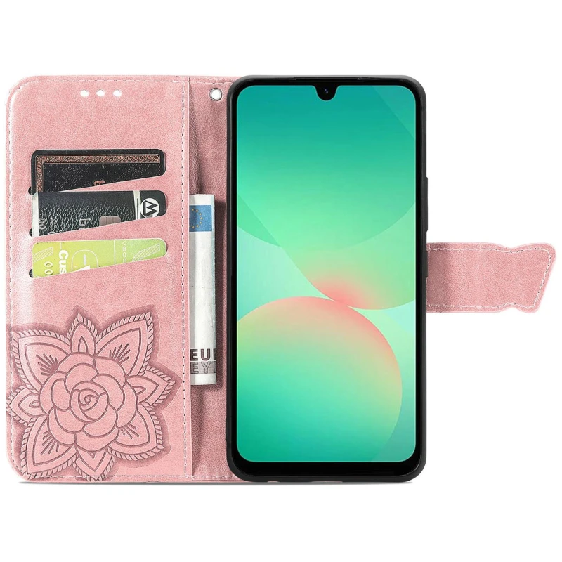 Кожаный чехол-книжка Butterfly Pattern для Samsung Galaxy A36 5G – Rose Gold. Фото 3 из 4
