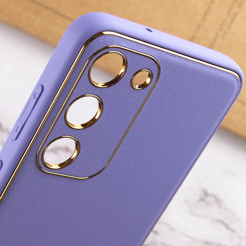 Кожаный чехол Xshield для Samsung Galaxy S23 FE – Сиреневый / Dasheen. Фото 9 из 10