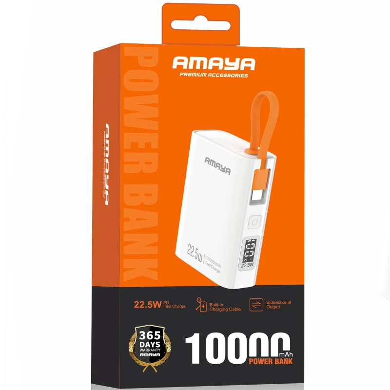 Портативное ЗУ Power Bank Amaya FD50 22.5W with display and cable 10000 mAh – White. Фото 2 из 2