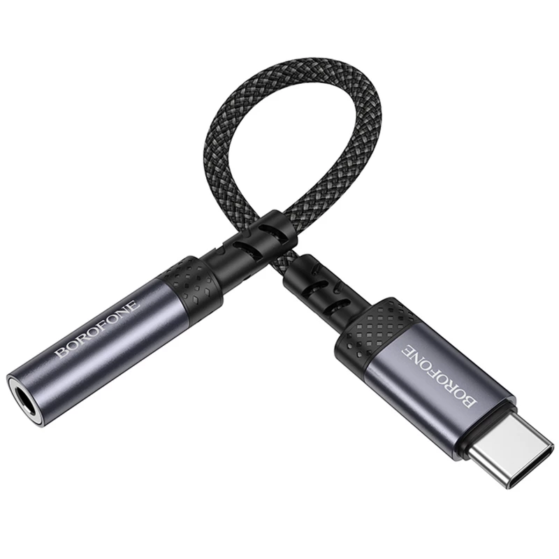 Перехідник Borofone BV24 Graceful Type-C to 3.5mm – Metal grey. Фото 3 з 6