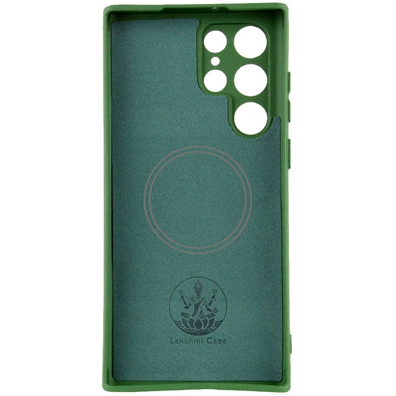 Чохол Silicone Cover Lakshmi Full Camera (AA) with Magnetic Fit для Samsung Galaxy S25 Ultra – Зелений / Dark green. Фото 4 з 9