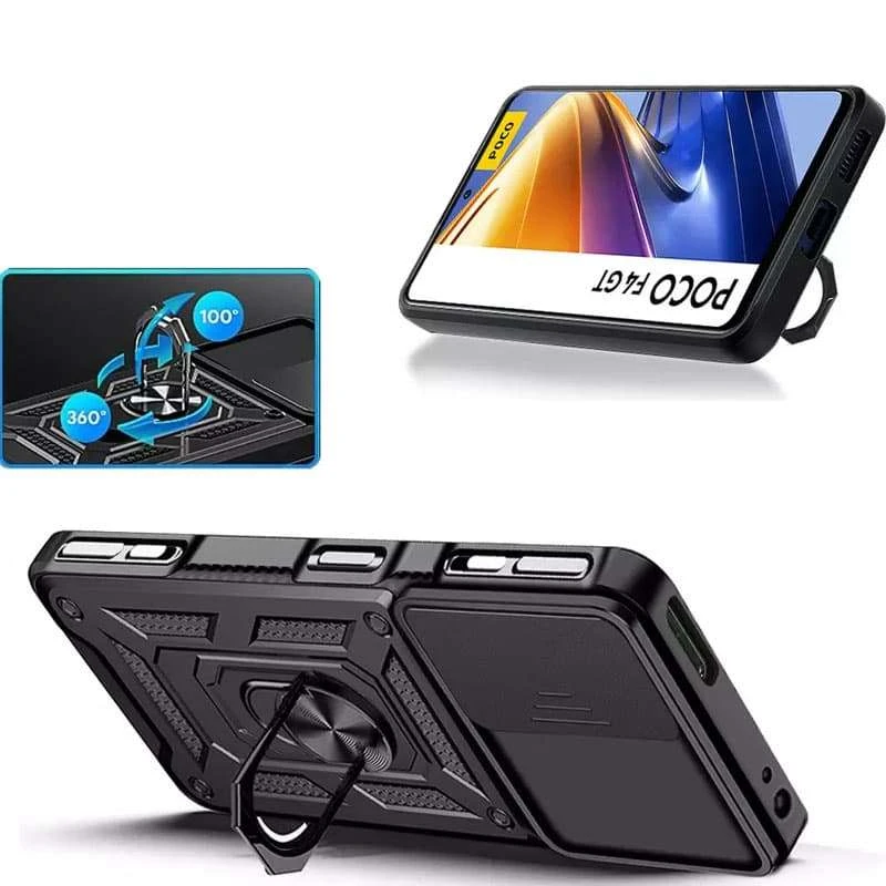 Протиударний чохол Serge Ring з захистом камери на Xiaomi Poco F4 GT – Чорний. Фото 4 з 6