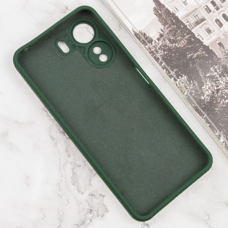 Цветной силиконовый чехол GETMAN для Xiaomi Poco C65 – Зеленый / Dark green. Фото 5 из 6
