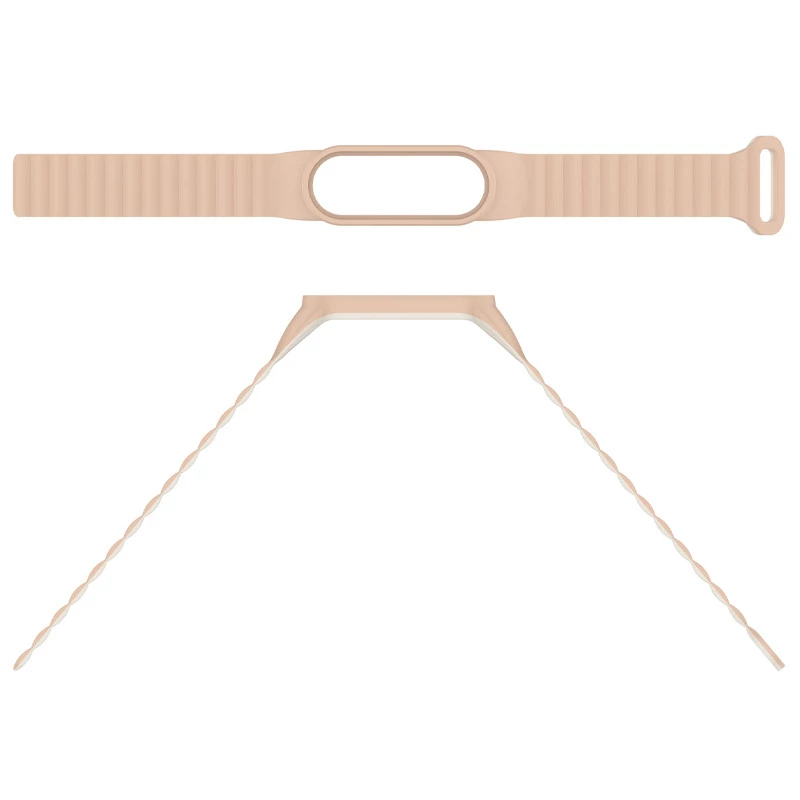 Ремінець Dual-color Magnetic для Xiaomi Mi Band 7/6/5/4/3 – Beige / White. Фото 4 з 4