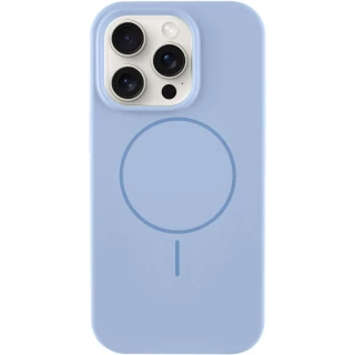 Чехол Silicone Armor Max не logo with MagSafe для Apple iPhone 12 (6.1") — Голубой / Lilac Blue