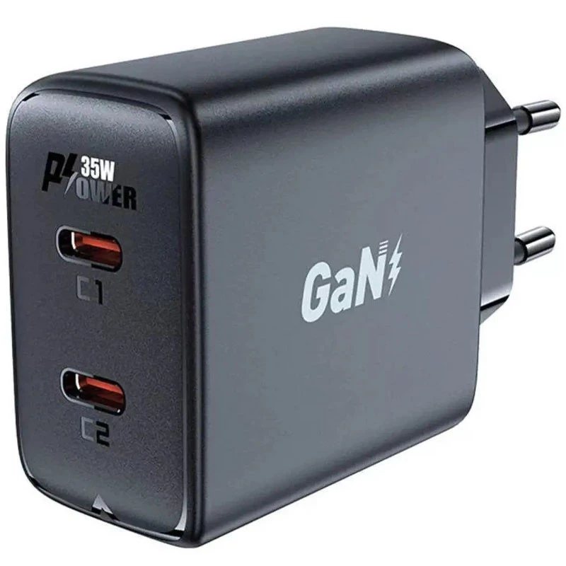 МЗП Acefast A49 PD35W GaN (USB-C+USB-C) dual port – Black. Фото 3 з 5