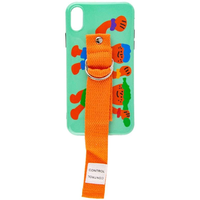 

Чохол Funny Holder з кольоровим ремінцем на Apple iPhone XS Max (6.5") (Зелений / Помаранчевий)