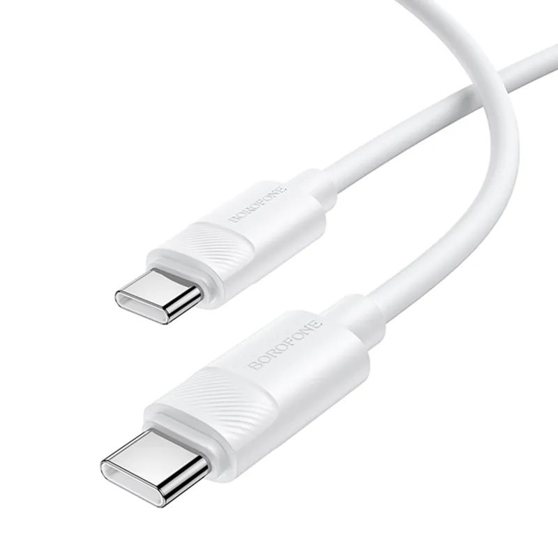 Дата кабель Borofone BX123 Leya Type-C to Type-C 60W (1m) – White. Фото 4 з 4