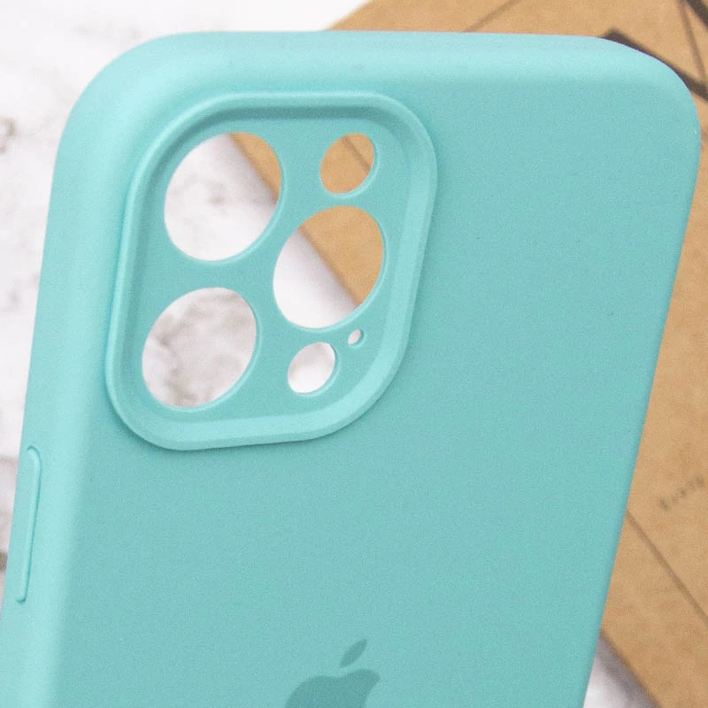 Чехол Silicone Case с защитой камеры для Apple iPhone 12 Pro Max (6.7") – Бирюзовый / Marine Green. Фото 8 из 8