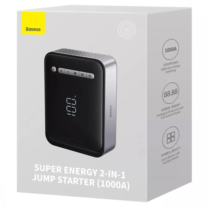 Пусковий пристрій (бустер) для автомобіля Baseus Super Energy Jump 8000 mAh (CGCN) – Black. Фото 4 з 6
