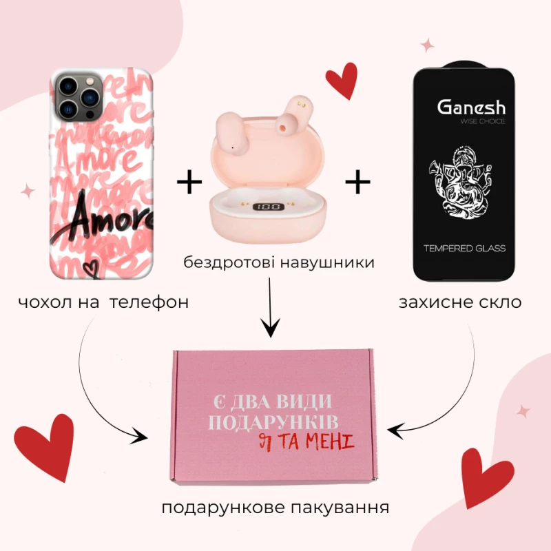 

Подарунковий набір Valentine's box№2 для неї (Різнокольоровий)