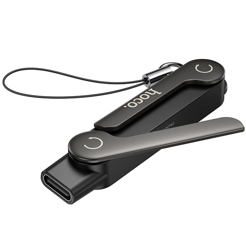 Перехідник Hoco UA47 Lightning male to Type-C female adapter – Black. Фото 4 з 7