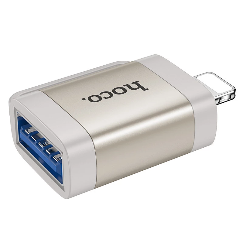 Перехідник Hoco UA31A OTG Lightning male to USB female – Gray. Фото 3 з 5