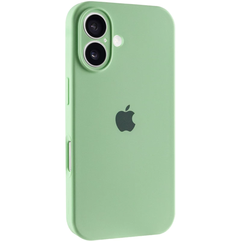 Чехол Silicone Case с защитой камеры для Apple iPhone 16 – Зеленый / Pistachio. Фото 1 из 8